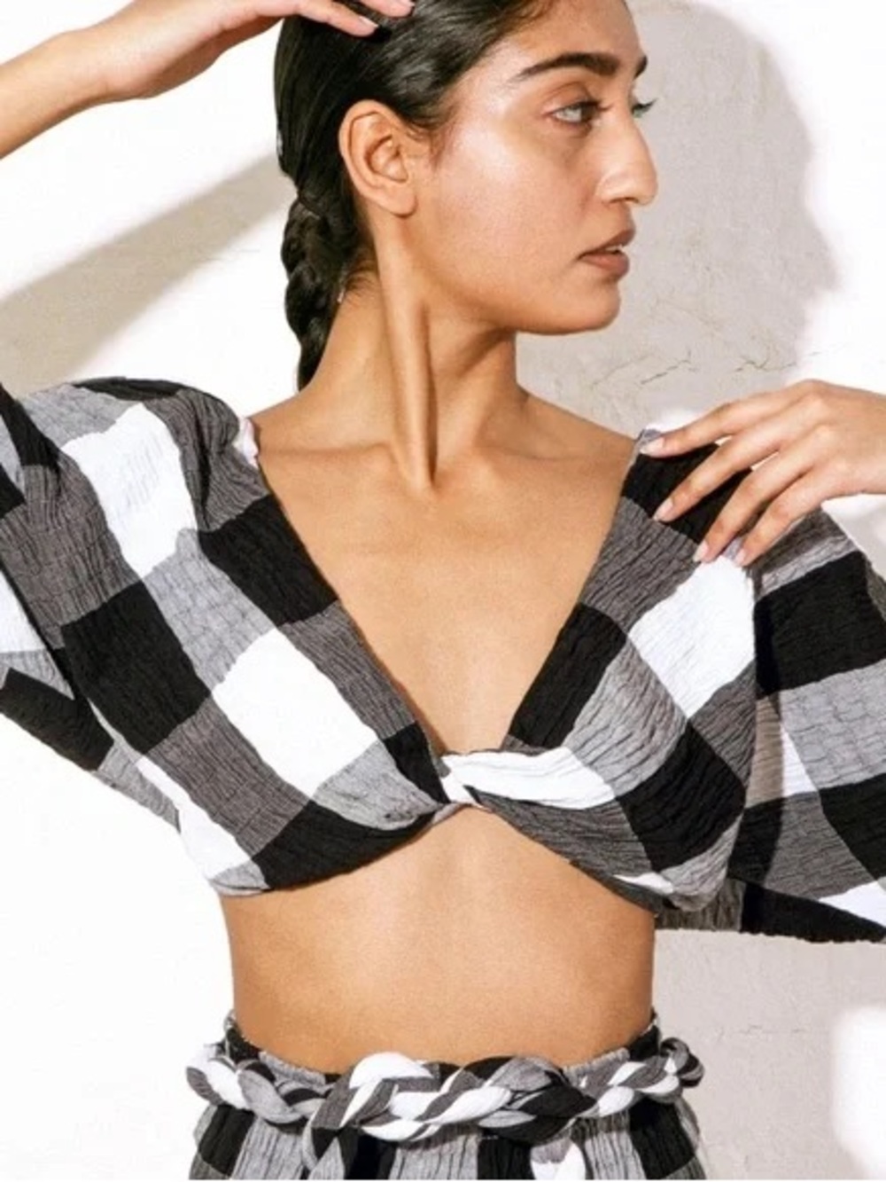 Mara Hoffman Black & White Twist Crop Top - Justine Top